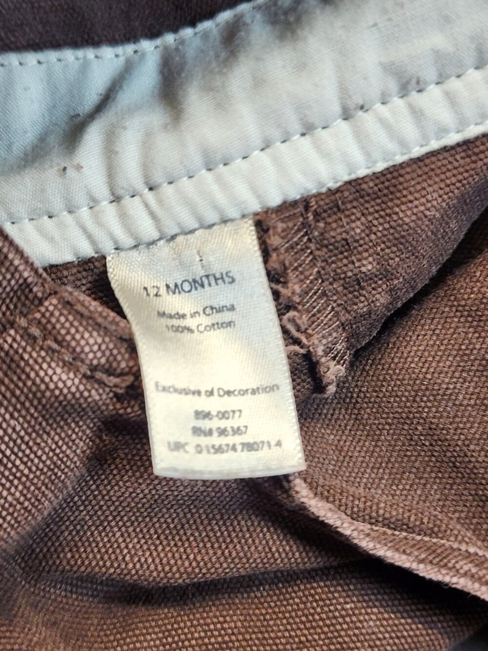 OshKosh Bgosh Vestbak Boys Overall Bibs 12 Months Brown Vintage - Picture 9 of 9